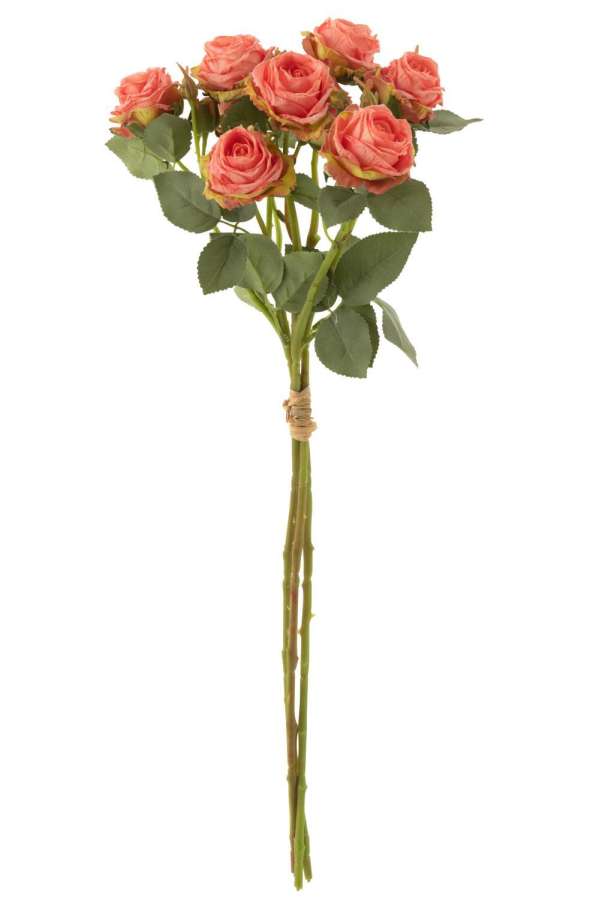 BOUQUET ROSE 12 HEADS ARTIFICIAL PINK