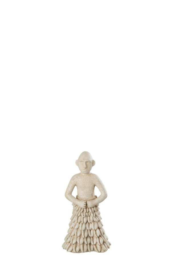 MAN STANDING ETHNIC STONE/RESIN BEIGE