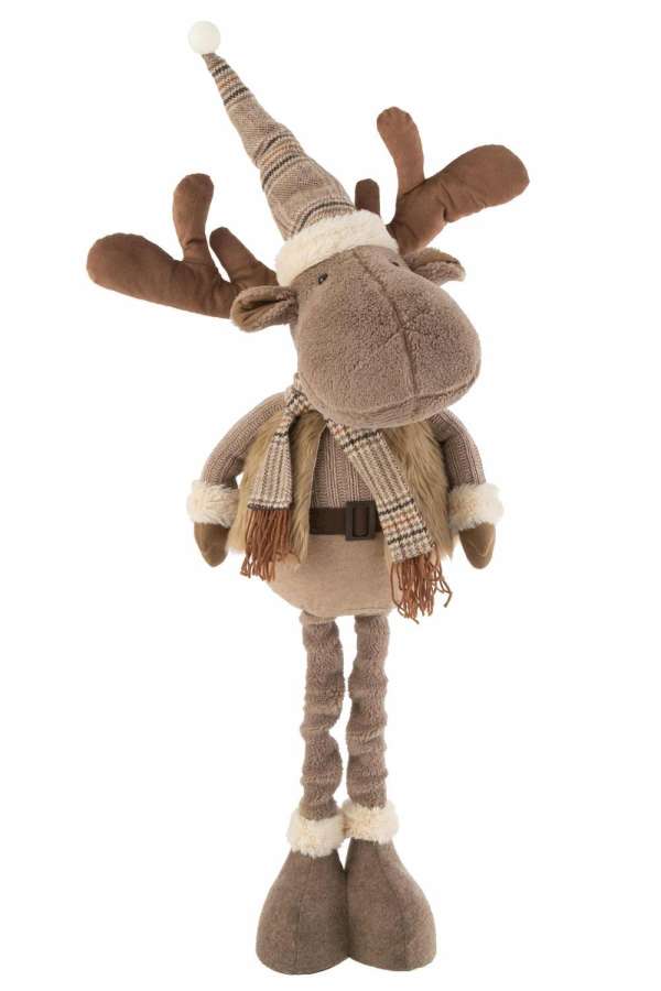 REINDEER WINTER STANDING TEXTILE BROWN LARGE
