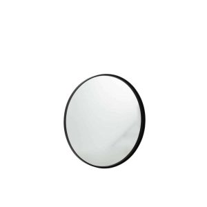 MIRROR ROUND HIGH BORDER METAL/GLASS BLACK MEDIUM