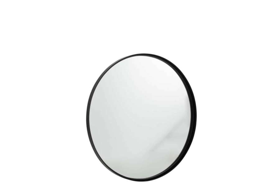 MIRROR ROUND HIGH BORDER METAL/GLASS BLACK MEDIUM