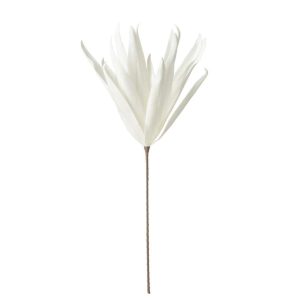 FLOWER BRANCH LONG LEAVES 1 HEAD EVA WHITE