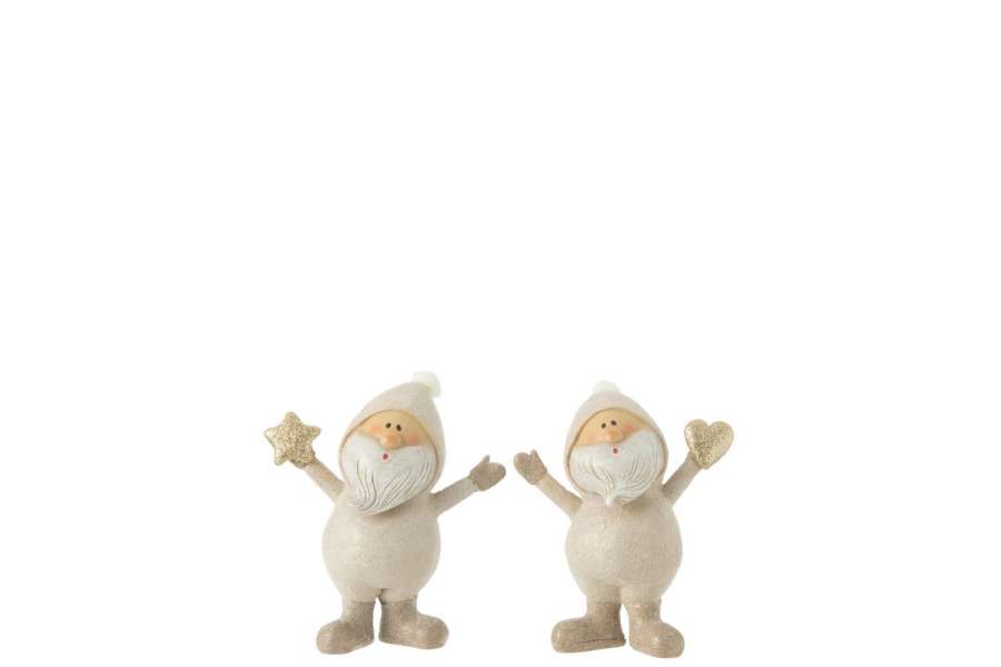 SANTAS STAR HEART POLY GREY SMALL ASSORTMENT OF 2