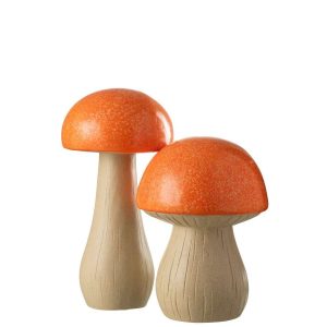 SET OF 2 MUSHROOMS OUTDOOR MGO ORANGE