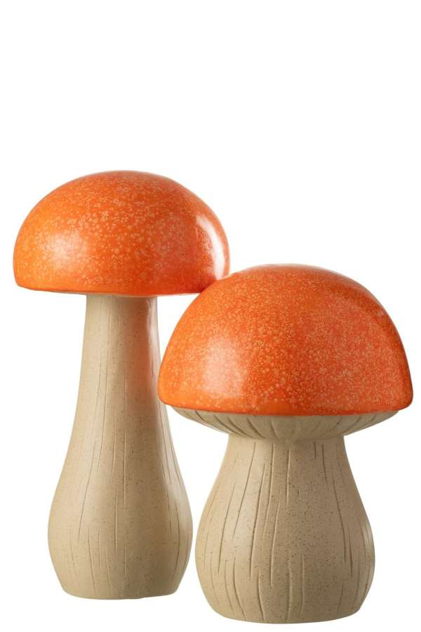 SET OF 2 MUSHROOMS OUTDOOR MGO ORANGE