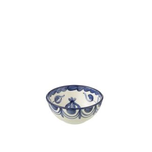 BOWL GRANADA HIGH CERAMIC WHITE/COBALTO BLUE SMALL