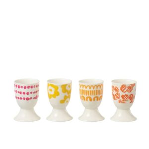 SET OF 4 EGG CUPS IN WINDOWBOX CERAMIC MIX