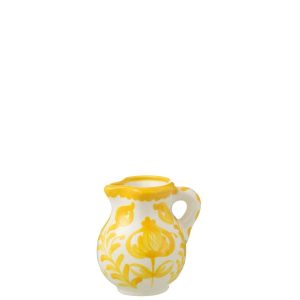 PITCHER GRANADA CERAMIC WHITE/YELLOW SMALL