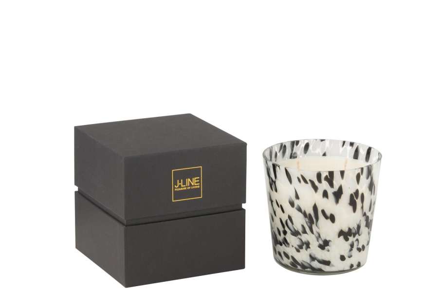 SCENTED CANDLE NOA BLACK/WHITE SMALL-50 HOURS