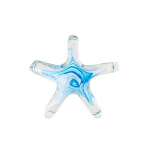 PAPERWEIGHT SEASTAR GLASS LIGHT BLUE