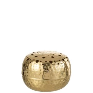 VASE BOULE WITH HOLES METAL GOLD LARGE