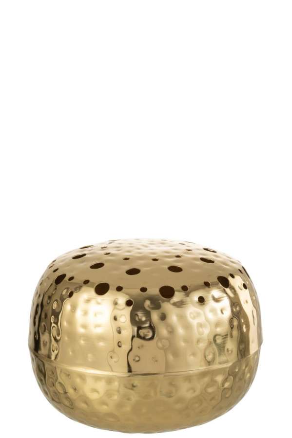VASE BOULE WITH HOLES METAL GOLD LARGE
