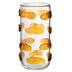 VASE PEBBLES GLASS AMBER/TRANSPARENT LARGE
