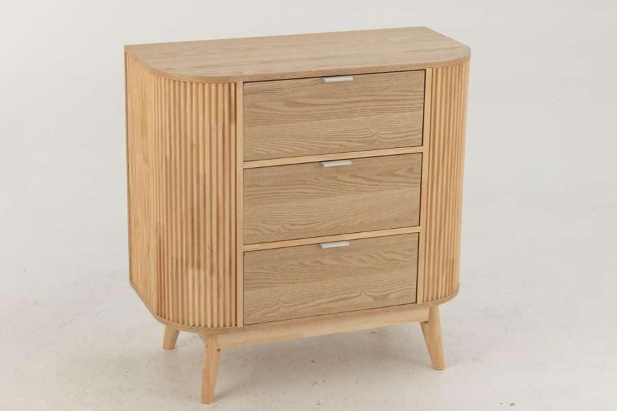 CABINET ROUNDED MDF/PINE WOOD NATURAL LARGE