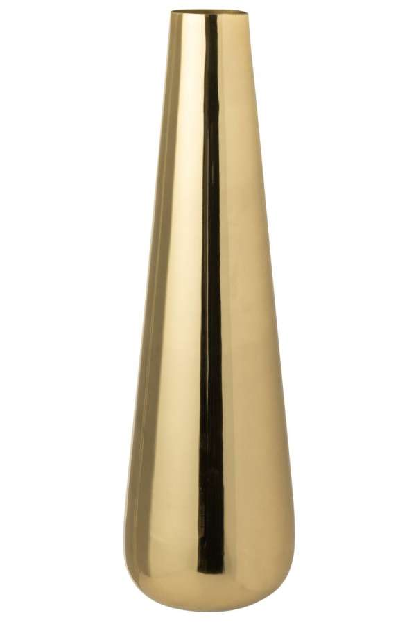 FLOOR VASE ALUMINIUM GOLD COLORED LARGE
