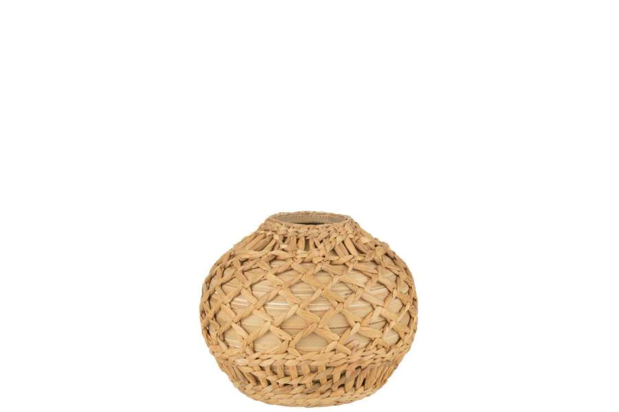 VASE WICKER BAMBOO NATURAL SMALL
