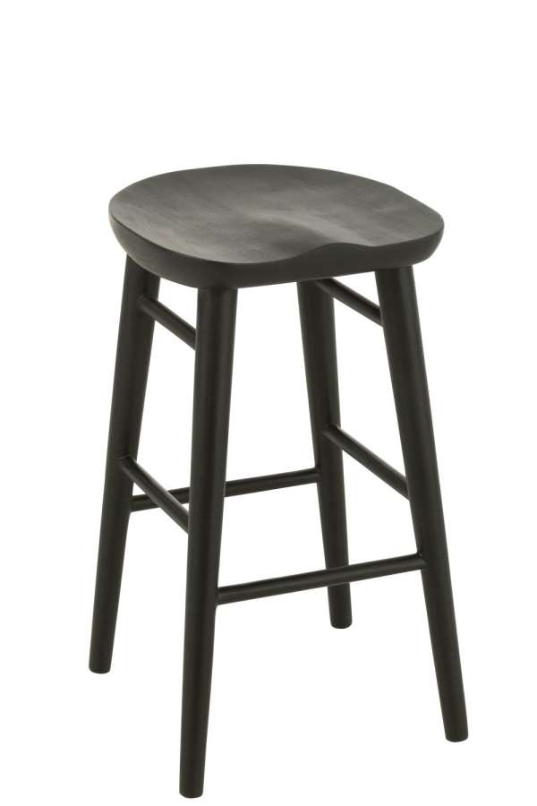 BAR CHAIR MIKA TEAK BLACK