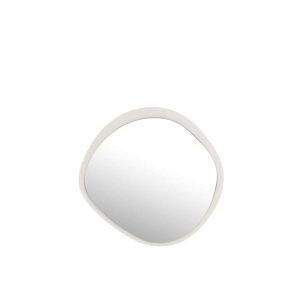 WALL MIRROR ROUND METAL/GLASS WHITE SMALL