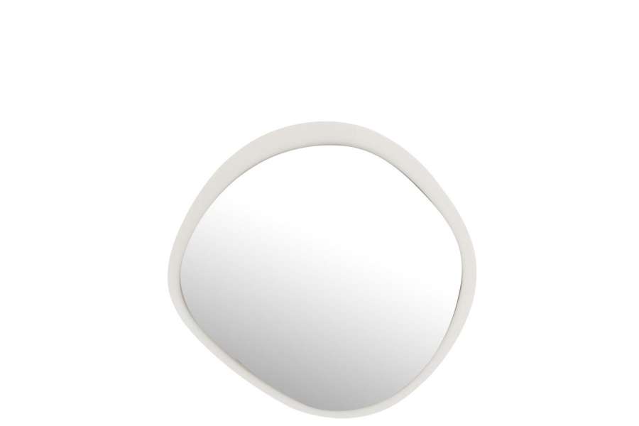 WALL MIRROR ROUND METAL/GLASS WHITE SMALL