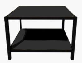 SHOP IN SHOP PRESENTATION TABLE SET 2PLANKS LOW METAL BLACK/WOOD MELAMINE OAK SMALL