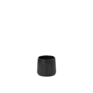 FLOWER POT ROUND CERAMIC BLACK EXTRA SMALL
