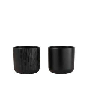 FLOWERPOT GEN CERAMIC BLACK LARGE ASSORTMENT OF 2