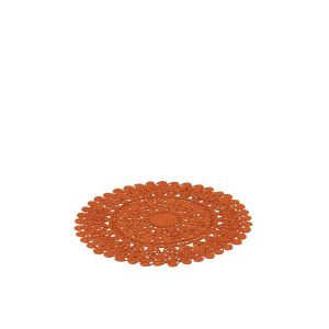 RUG ORIENTAL ROUND JUTE DARK ORANGE SMALL