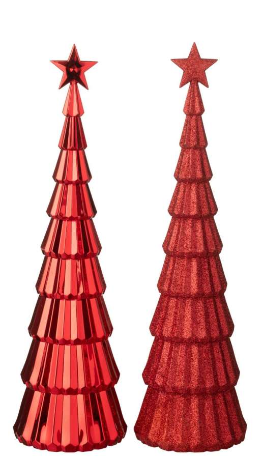 TREE +  STAR PLASTIC CHRISTMAS RED ASSORTMENT OF 2