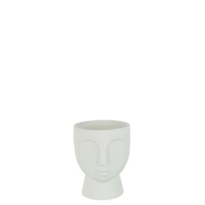 FLOWERPOT FACE CEMENT WHITE MEDIUM