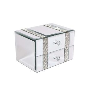 Smykkeskrin Blank/Sort 13X9Cm