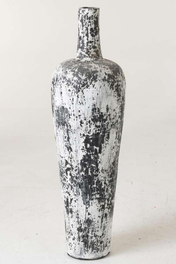 VASE RUBY TERRACOTTA BLACK/WHITE LARGE