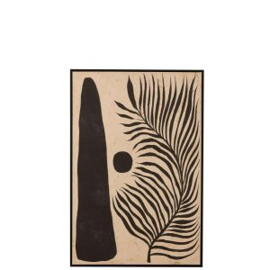 FRAME LEAF ABSTRACT WOOD/CANVAS BROWN/BLACK