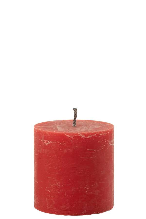 OUTDOOR CANDLE PILLAR PARAFFIN RED SMALL-70HOURS