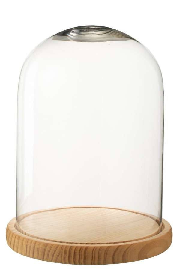 DECORATIVE BELL JAR GLASS NATURAL LARGE