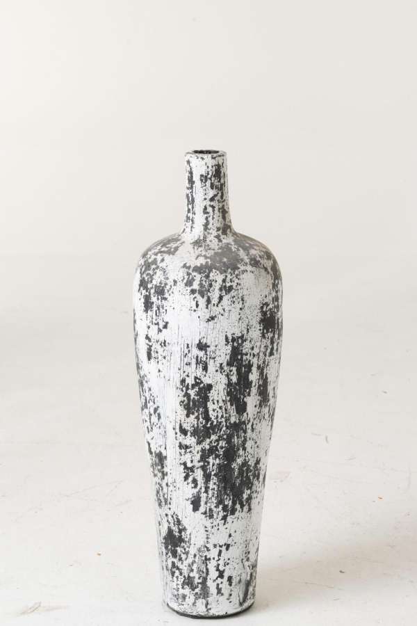 VASE RUBY TERRACOTTA BLACK/WHITE SMALL