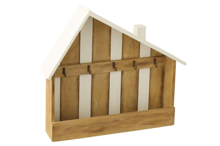 KEY HOLDER BEACH HOUSE PAULOWNIA WOOD NATURAL/WHITE