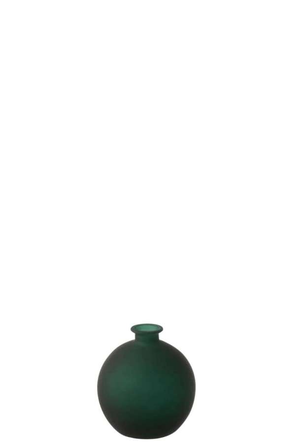 VASE BALL GLASS MATTE GREEN SMALL