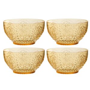 BOX OF 4 BOWL PLASTIC YELLOW