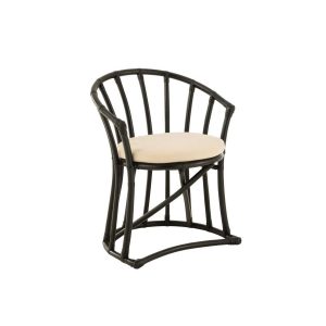 CHAIR+CUSHION RATTAN/TEXTILE BLACK/WHITE