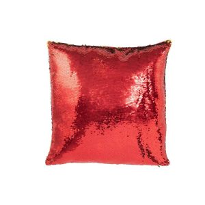 CUSHION REVERSIBLE SEQUIN RED/GOLD