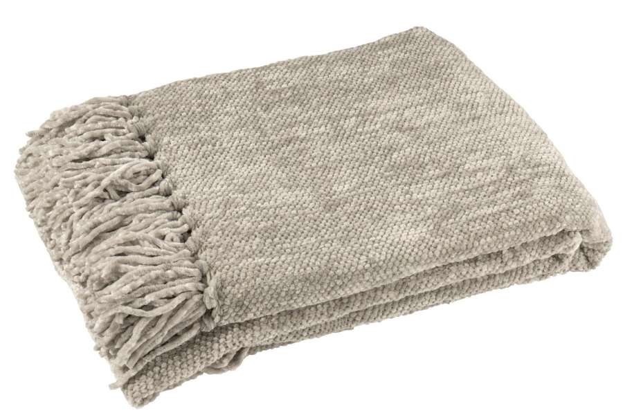 BLANKET CHENILLE POLYESTER GREY-GREEN