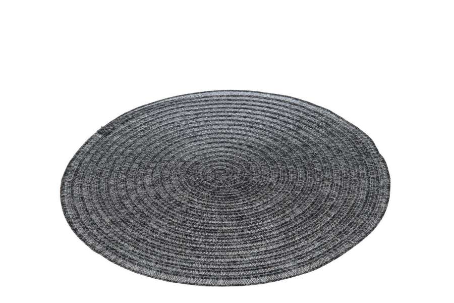 PLACEMAT ROUND BRAIDED BLACK