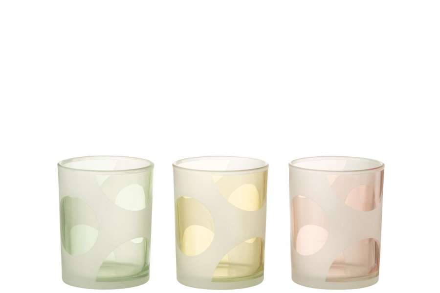 HURRICANE ROUNDS GLASS MIX PASTEL MEDIUM ASSORTMENT OF 3