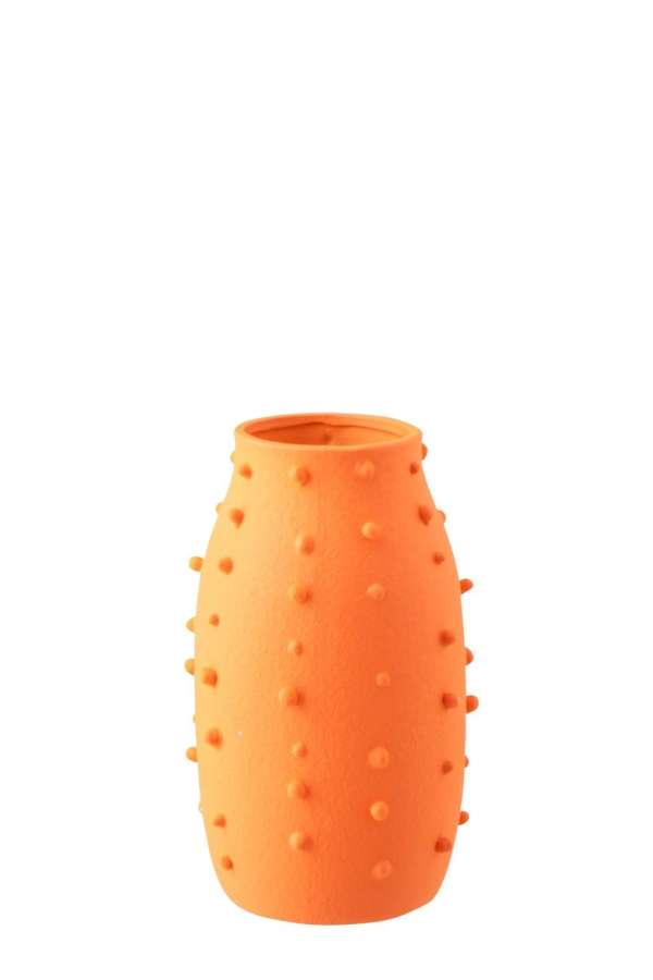 VASE RUBY DOTS STONEWARE ORANGE SMALL