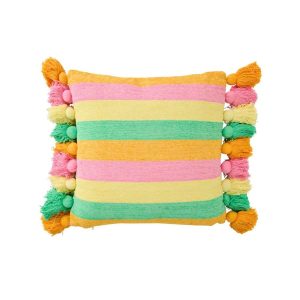 CUSHION TASSELS STRIPED COTTON MULTI