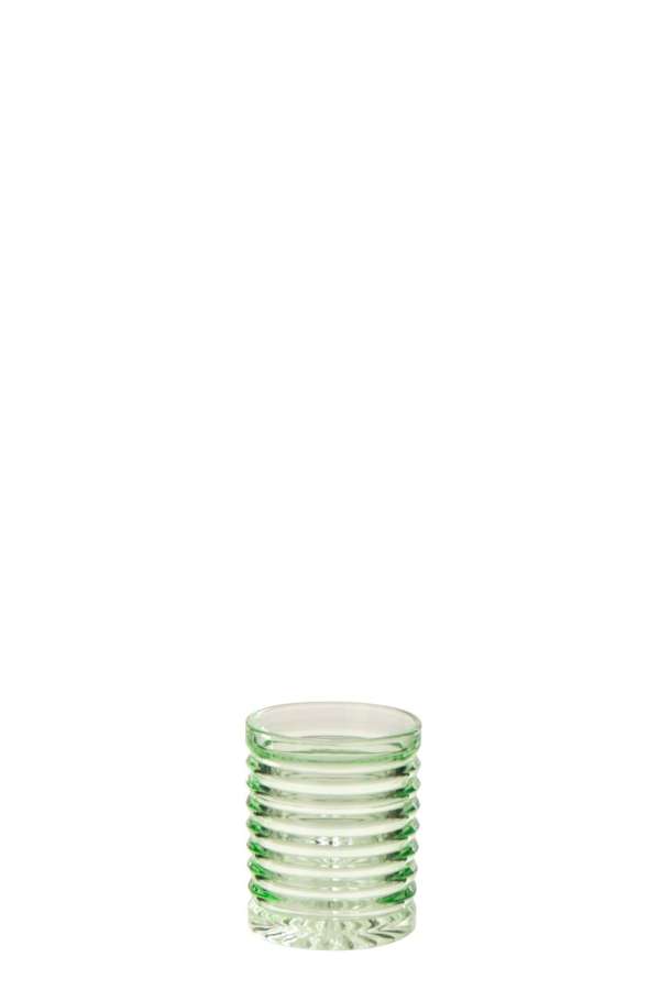 DRINKING GLASS RIBBED GLASS LIGHT GREEN