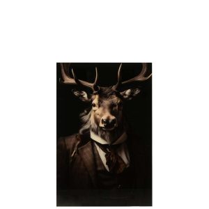WALL DECORATION DEER SUIT GLASS MULTICOLORED