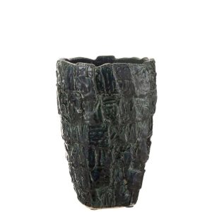 VASE AOKI CERAMIC PETROL GREEN LARGE
