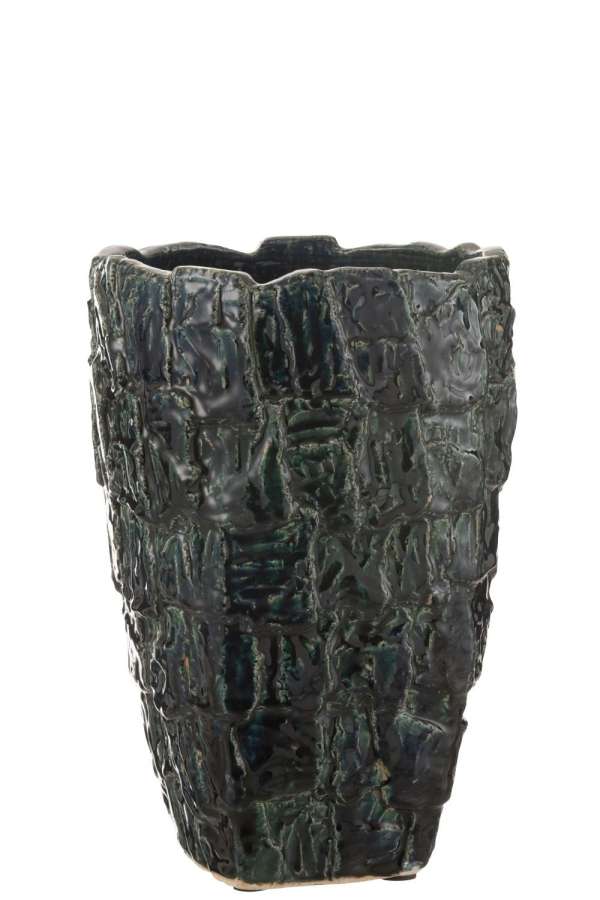 VASE AOKI CERAMIC PETROL GREEN LARGE
