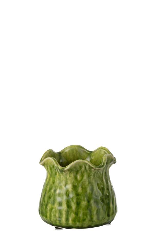 FLOWERPOT RONNY IRREGULAR CLAY GREEN SMALL